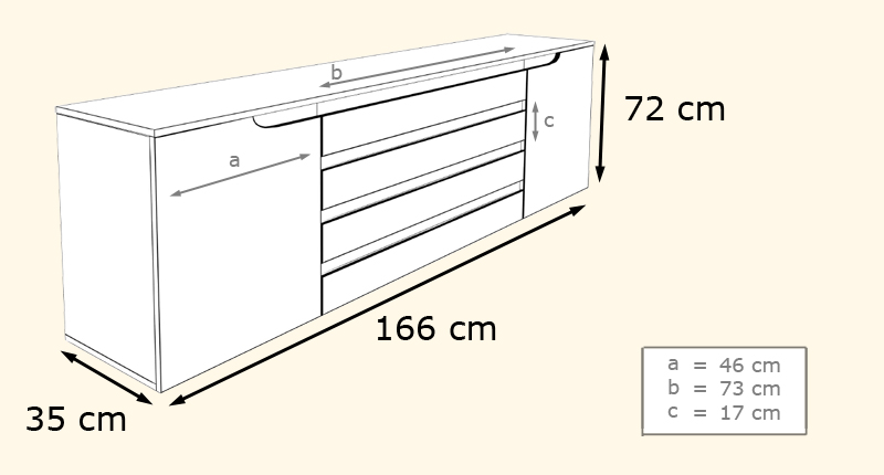 dimensions du buffet design